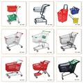 Zinc Plated Three Basket Retail Store Basket Trolley