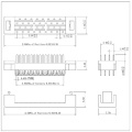 Connecteur de fiche de trempette à en-tête de câble plat de 1,27 mm IDC (hauteur terminée 7.0)