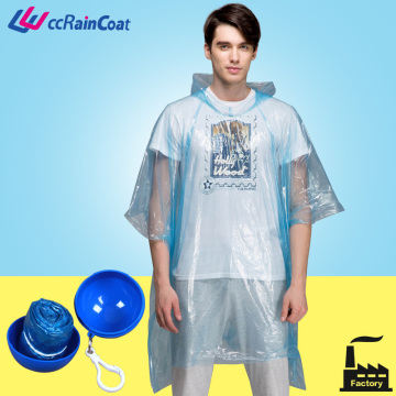 HOT SALE Disposable emergency PE rain poncho raincoat in ball