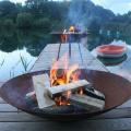 Outdoor round fire pit table