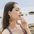 Earrings For Women Woven Handmade Straw Shell Drop Dangle Earrings Bohemian Lightweight Earrings Geometric Statem