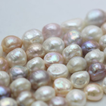 13-14mm mehrfarbige barocke kultivierte große Perlenstränge (E190019)