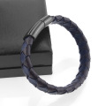 Pulsera de cuero auténtico tejida para hombre simple