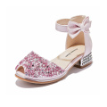 Crianças Fish Mouth Rhinestone Bowknot Sandals