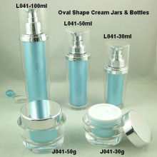 Oval Shape Acrylic Lotion Bottles 30ml50ml100ml