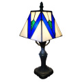 LEDER Nachttischlampe aus blauem Glas