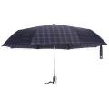 Navy Check Print 3 Folding Umbrella