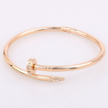 Brazalete de clavo popular pulsera Unisex oro diamantes