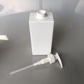 420ml white HDPE square bottle with lotion pump