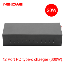 12 Ports Type-c PD+QC Charger 5-12vAdaptive Fast Charging