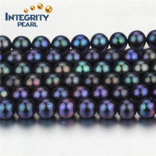 Qualitäts-Pfau-runde Form-Perlen-Stränge Größe 7-8mm Grad AA reale Frischwasserperlen-Schnur