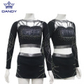 Custom gunmetal crop top cheer uniform