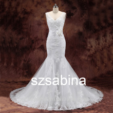 BD10081 neues Hochzeitskleid 2016 trägerlose Kapelle Meerjungfrau Spitze Brautkleid