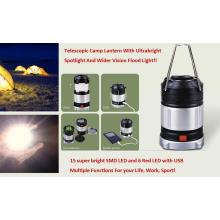 Poderosa lanterna LED telescópica para acampamento