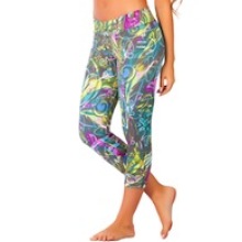 Womens Woodland Camo Capri Pants, Workout Outfit Crp-010