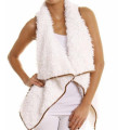 Monogrammed Creme / Tan Faux Fur Vest (10122)