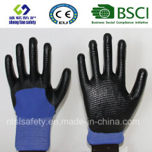 Coque en polyester 13G avec gants de travail en nitrile (SL-N117)