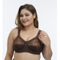 In-stock plus size full cup transparent lace bra