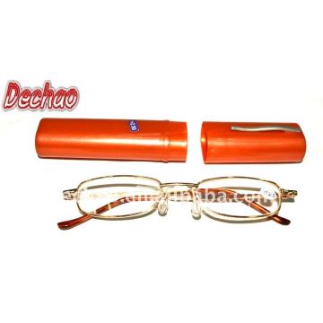 Cheap Metal Slim Frame Reading Glasses With Slim Tube Pen Case from china