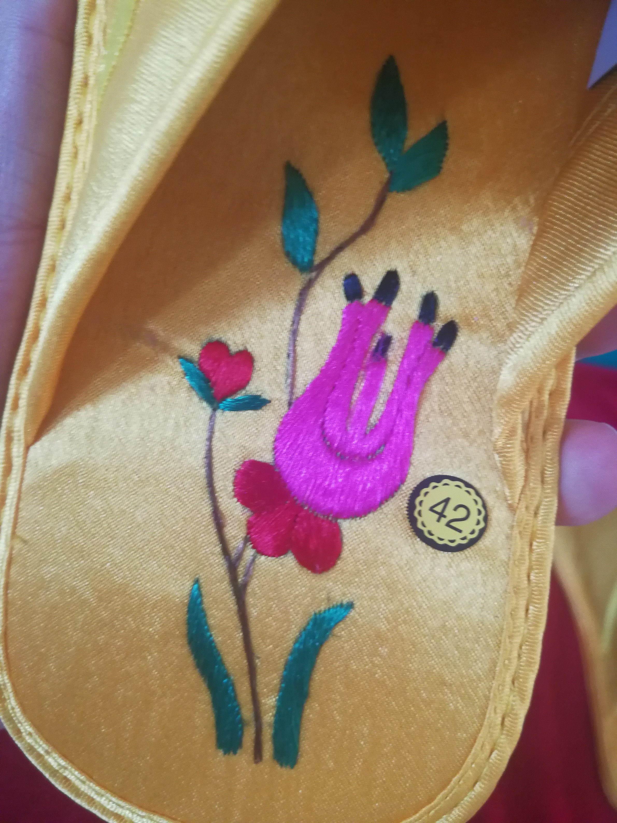 hand embroidered slipper