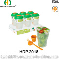 Reusable BPA Free Plastic Salad Cup with Dressing Cup and Fork (HDP-2018)