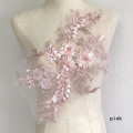 Patchs en tissu de broderie en maille de fleurs 3D