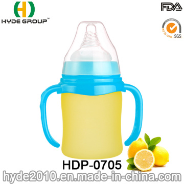 250ml BPA Free vidro bebê mamadeira, segurança vidro quente mamadeira de leite (HDP-0705)