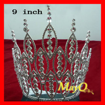 Large tall pageant tiara, beauty rhinestone pageant crown, sizes available