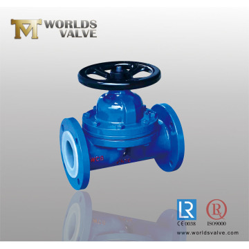 PFA Lined Cast Iron Diaphragm Valve with Flange End