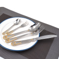 20PCS Wedding Party Dinnerware Set Stainless Steel Silver Plated Flatware Set Fork Knife Spoon Hotel Restaurant Cutlery Set