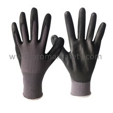 13G Grey Nylon Liner Black Ultra Thin Foam Nitrilo Palm Coated Gloves