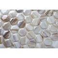 Brown Tans Hexagonal Hot Melt Glass Mosaic Tile