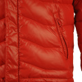 100% Poliéster / Nylon Shell Tela Windproof Down chaqueta con capucha