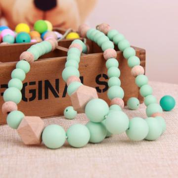 Silicone Beaded Baby Teething Necklace Jewelry