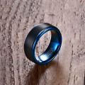 Jonc de mariage en tungstène noir et bleu