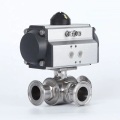 Clamp 3Way Double Acting Pneumatic Sanitary Ball Valve