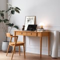 Wood Computer Desk with File Cabinet in Home