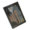 8pcs ensemble de barbecue avec manche en bois