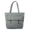 Fashion Lady Zipper Jute Tote Bag Handbag