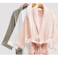 Embroidered Terry Bathrobe with Piping