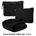 Airplane folded fleece balneket with pillow