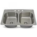 Stainless Steel 304 Kitchen Double Sink Square Shape