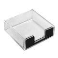 Acrylic Paper Clip and Notepad Holder with Black