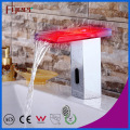 Fyeer Glass Spout Waterfall Automatic Sensor Faucet with LED Light