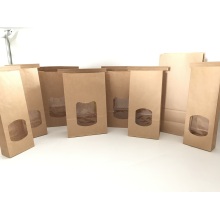 Flat bottom kraft paper bags for food packaging