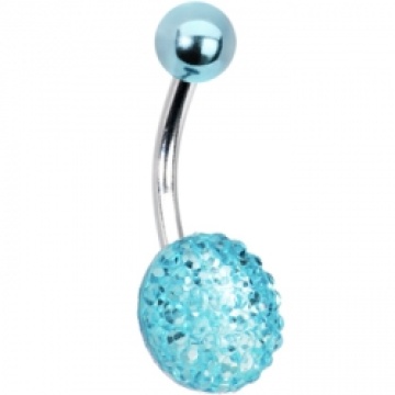 10mm Aqua Sparkler Round Belly Ring