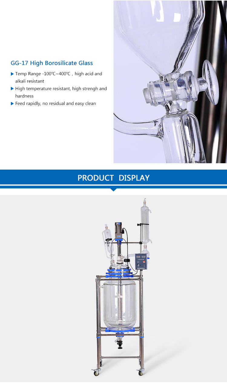 Chemical vacuum double-layer glass reactor series