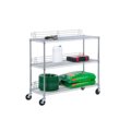 Chrome Adjustable Mobile Trolley with Ledge for Warehouse Load 800lbs/Shelf (HD143636A3CW)