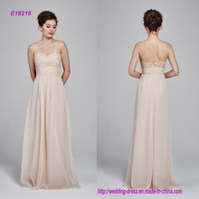 Embroidered Lace Strapless Bridesmaid Dress