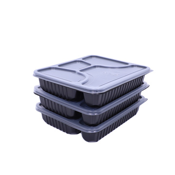 Black take out disposable plastic food box